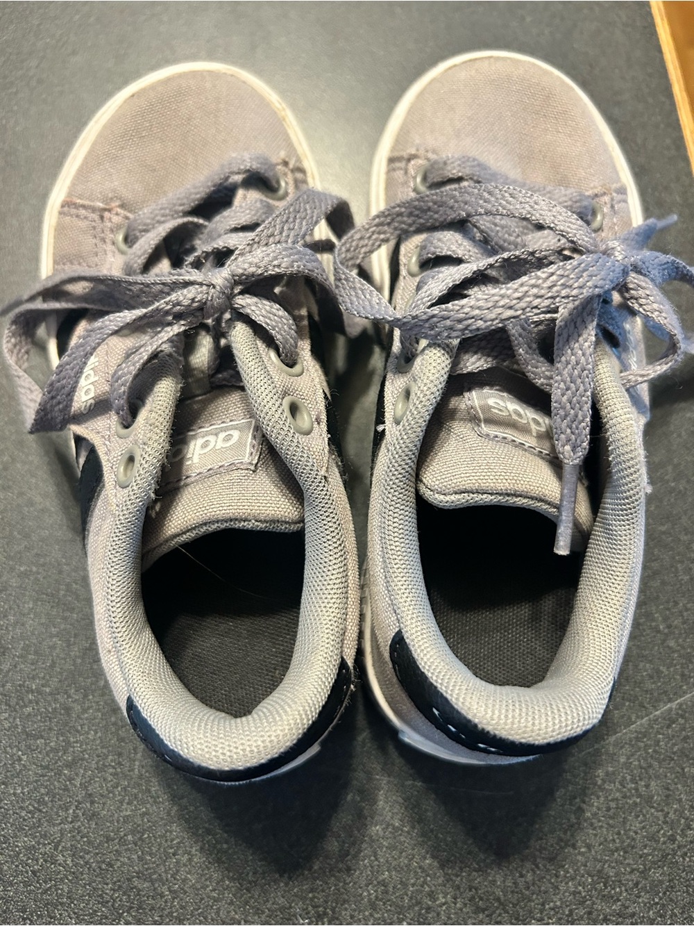 adidas Kids Gray Canvas Lace-Up Sneakers